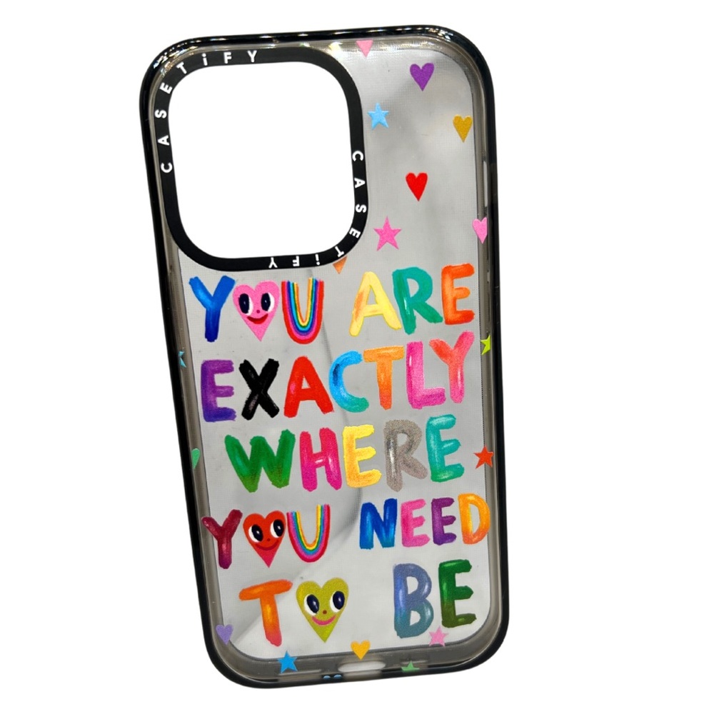 ★ Casetify 14 PRO IPhone case clear graphic positive affirmation ★ NEW! 📱💕 ★